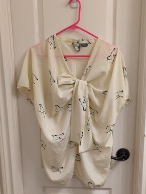 Anthropologie Girls From Savoy Bird Bow Blouse